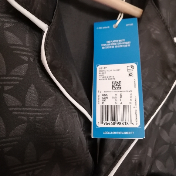 Adidas Graphics Monogram Shirt. Trefoil All Over Print. Black. New With Tags. - Picture 15 of 16